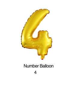 Balon foliowy cyfra 4 złoty 40cm - 16"