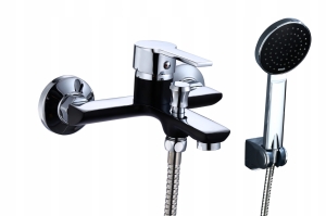 CZARNA bateria wannowa + ZESTAW NATRYSKOWY