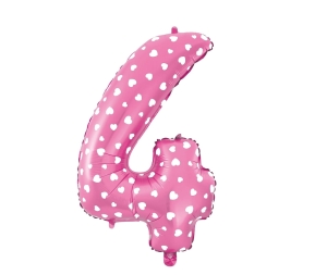 Balon foliowy cyfra 4 różowy 80cm - 32"