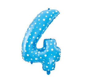 Balon foliowy cyfra 4 niebieski 80cm - 32"