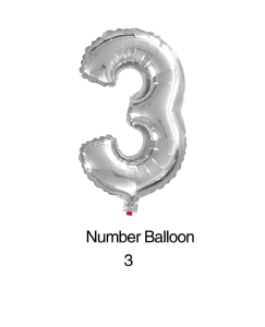 Balon foliowy cyfra 3 srebrny 100cm