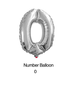 Balon foliowy cyfra 0 srebrny 100cm