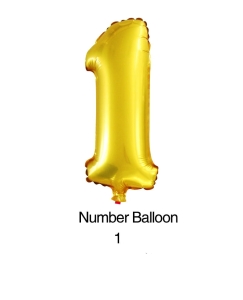 Balon foliowy cyfra 1 złoty 40cm - 16"