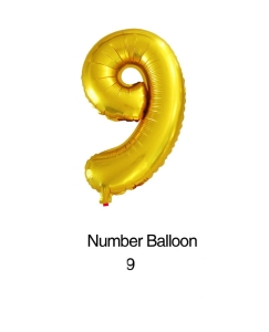 Balon foliowy cyfra 9 złoty 40cm - 16"