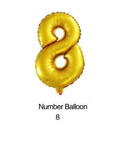Balon foliowy cyfra 8 złoty 40cm - 16"