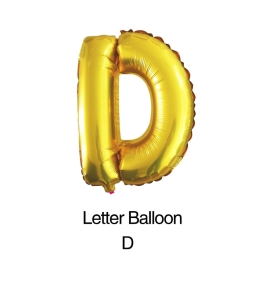 Balon foliowy litera "D" złoty 80cm - 32"