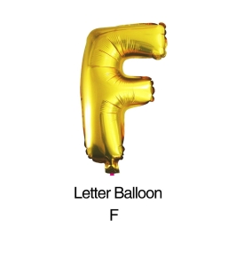 Balon foliowy litera "F" złoty 80cm - 32"