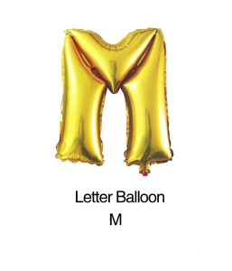 Balon foliowy litera "M" złoty 80cm - 32"