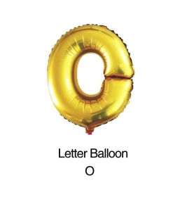 Balon foliowy litera "O" złoty 80cm - 32"