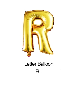 Balon foliowy litera "R" złoty 80cm - 32"