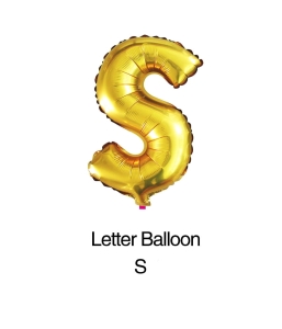 Balon foliowy litera "S" złoty 80cm - 32"