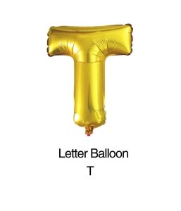 Balon foliowy litera "T" złoty 80cm - 32"