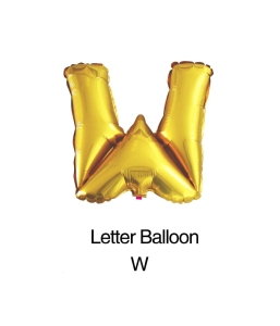 Balon foliowy litera "W" złoty 80cm - 32"