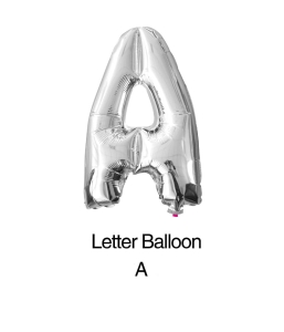 Balon foliowy litera "A" srebrny 80cm - 32"