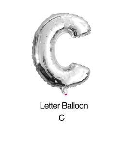 Balon foliowy litera "C" srebrny 80cm - 32"