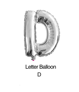 Balon foliowy litera "D" srebrny 80cm - 32"