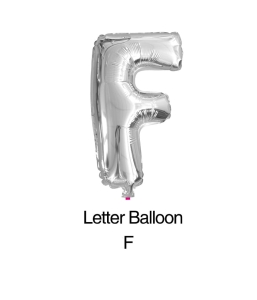 Balon foliowy litera "F" srebrny 80cm - 32"