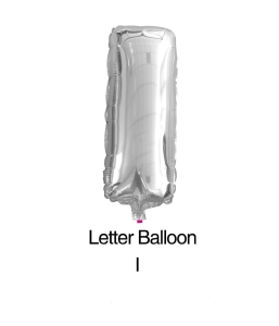 Balon foliowy litera "I" srebrny 80cm - 32"