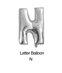 Balon foliowy litera "N" srebrny 80cm - 32"