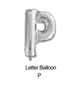 Balon foliowy litera "P" srebrny 80cm - 32"