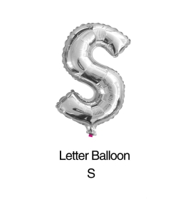 Balon foliowy litera "S" srebrny 80cm - 32"