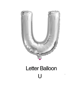 Balon foliowy litera "U" srebrny 80cm - 32"