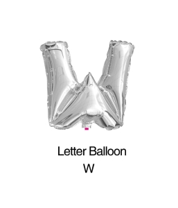 Balon foliowy litera "W" srebrny 80cm - 32"