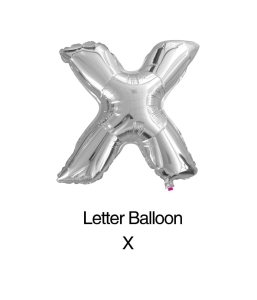 Balon foliowy litera "X" srebrny 80cm - 32"